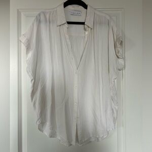 Carly Jean Los Angeles Cream Button Down Blouse